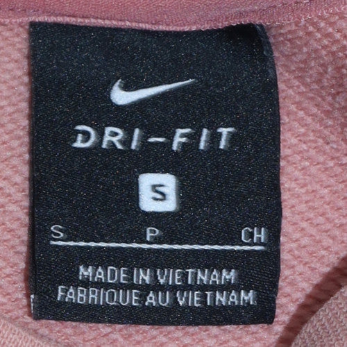 Nike Womens Pink Dri-Fit Cropped Pullover Sweatshirt Size S
