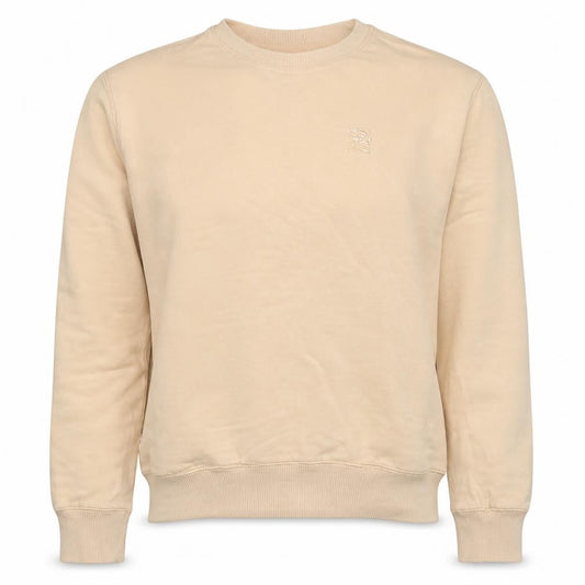 FILA Womens Beige XS Pullover Sweatshirt Crew Neck Cotton Blend