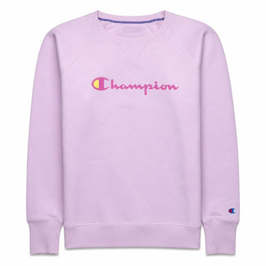 Champion Women's Pink Logo Sweatshirt Size S Crew Neck Pullover