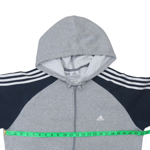 Adidas Mens Grey Full Zip Hoodie L Classic Sportswear