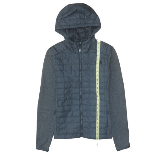 The North Face Men's Grey Full Zip Quilted Hoodie Size S