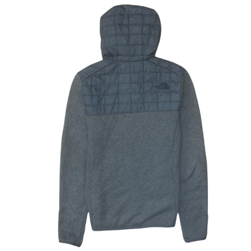 The North Face Men's Grey Full Zip Quilted Hoodie Size S