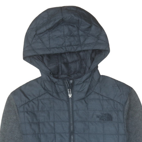 The North Face Men's Grey Full Zip Quilted Hoodie Size S