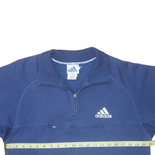 Adidas Men’s Blue 1/4 Zip Fleece Sweatshirt Size S Sports Pullover