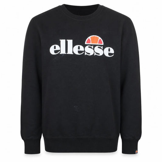 Ellesse Men's Black Pullover Sweatshirt M Crew Neck Logo Print