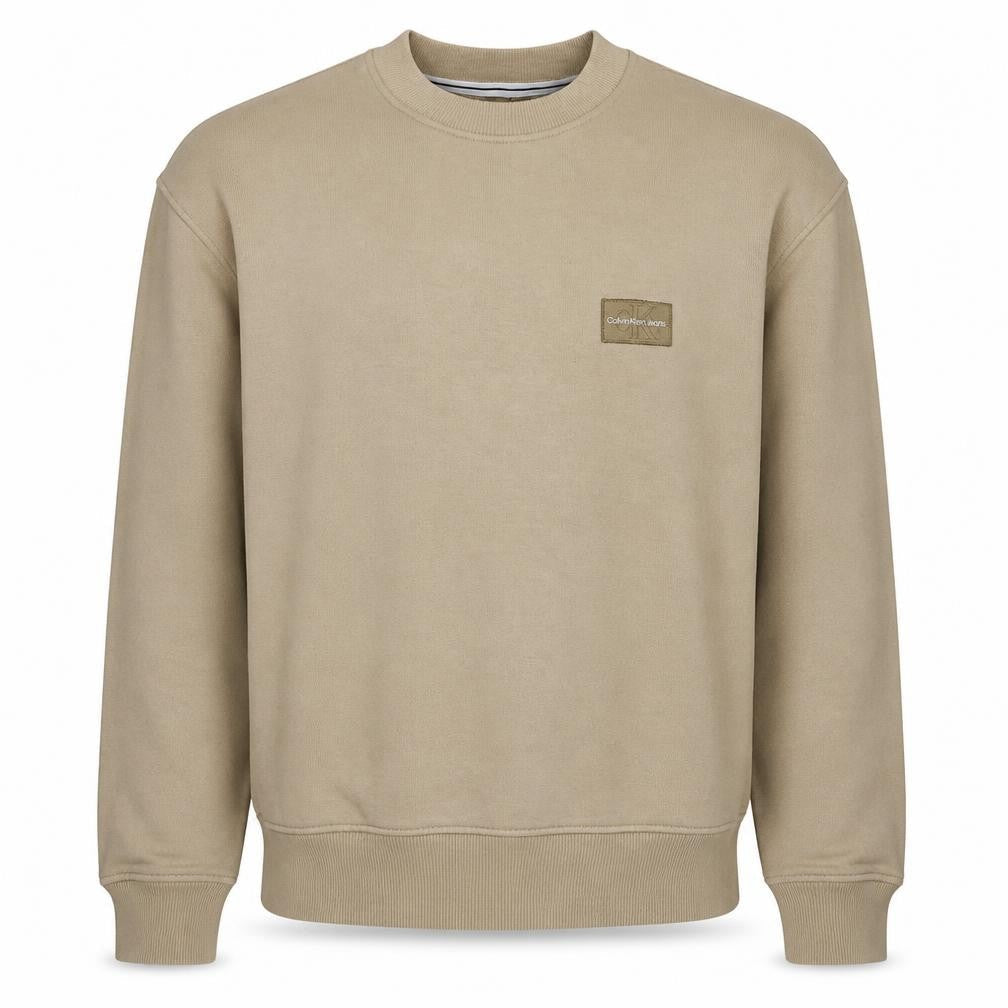 Calvin Klein Jeans Men's Beige Cotton Pullover Sweatshirt S