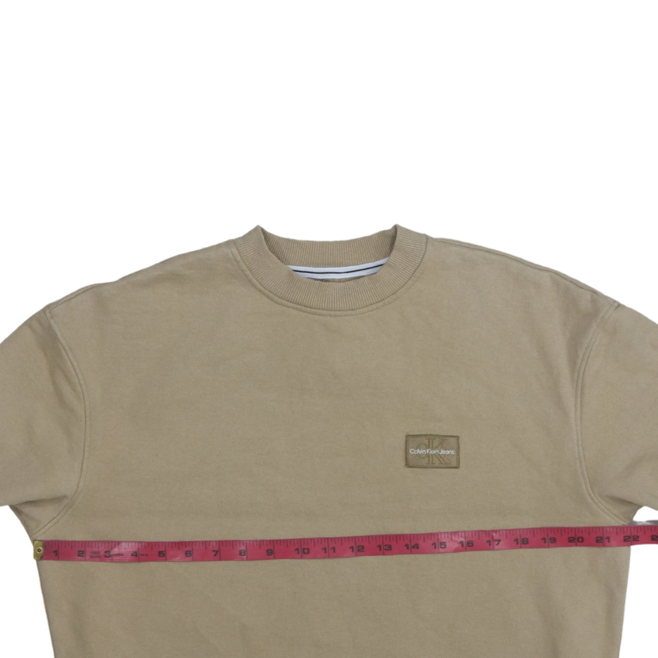 Calvin Klein Jeans Men's Beige Cotton Pullover Sweatshirt S