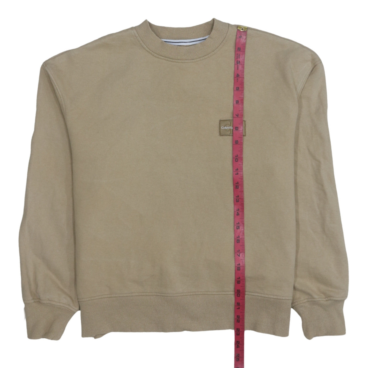 Calvin Klein Jeans Men's Beige Cotton Pullover Sweatshirt S