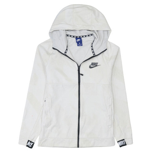 Nike Men's White Full Zip Hooded Sweatshirt Size S Lightweight