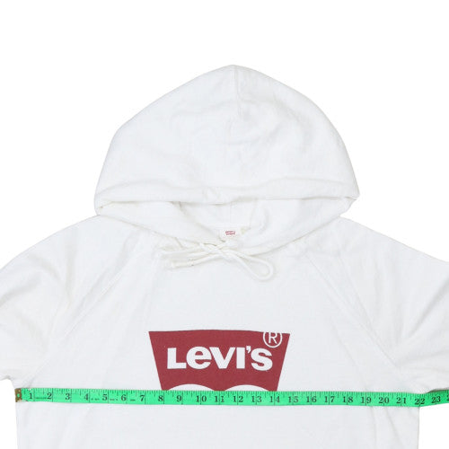 Levi's Men's White Pullover Hoodie M Graphic Logo Sweatshirt