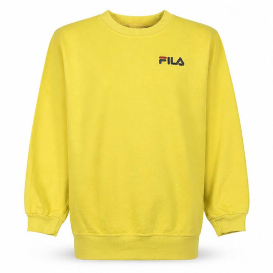 Fila Men's Yellow Small Pullover Sweatshirt Crew Neck Logo