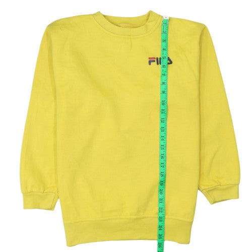 Fila Men's Yellow Small Pullover Sweatshirt Crew Neck Logo