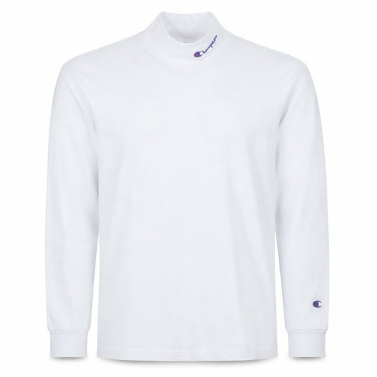 Champion Men's White Medium High Neck Pullover Sweatshirt