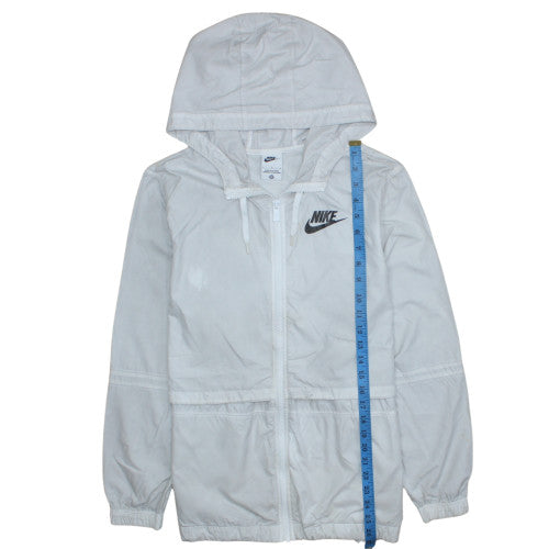 Nike Men's White Full Zip Lightweight Hooded Sports Jacket L
