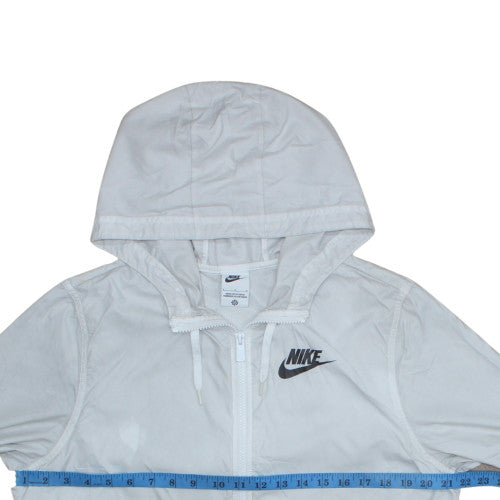 Nike Men's White Full Zip Lightweight Hooded Sports Jacket L