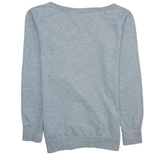 Nike Womens Grey Pink Logo Pullover Sweatshirt Size L