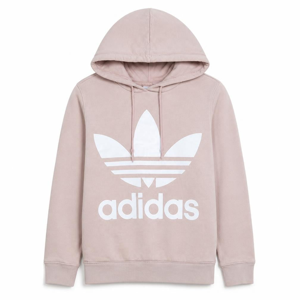 Adidas Womens Beige Hooded Pullover Sweatshirt Size 8 UK
