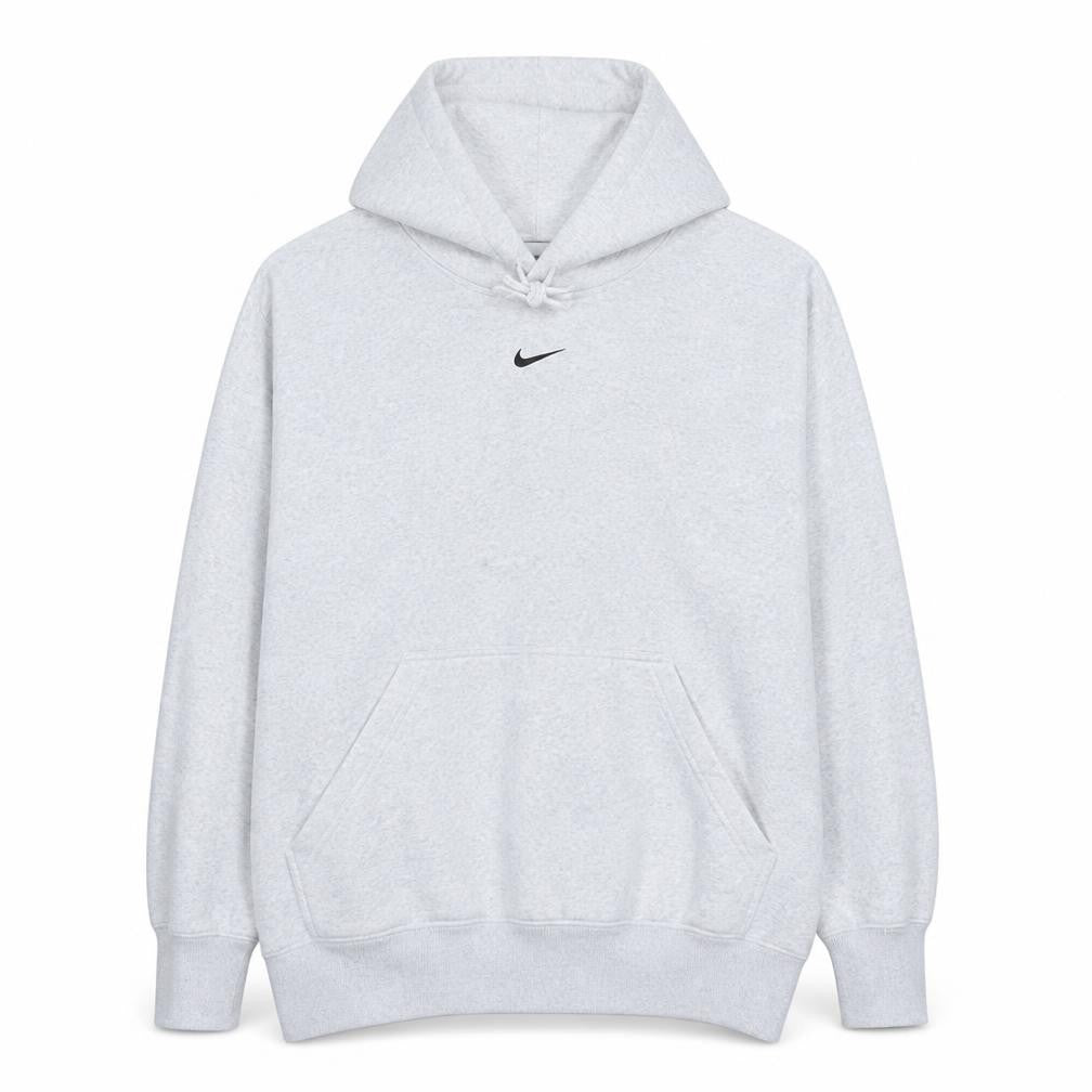 Nike Men Grey Pullover Hoodie L Regular Fit Fleece Sweatshirt