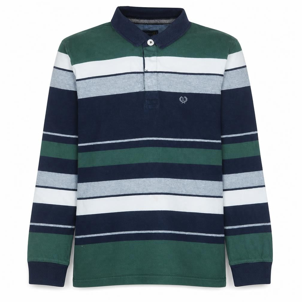 Lincoln Men's Multicoloured Striped Collared Sweatshirt Size S