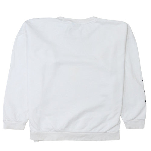 Adidas Womens White Crew Neck Pullover Sweatshirt Size 12
