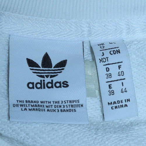 Adidas Womens White Crew Neck Pullover Sweatshirt Size 12