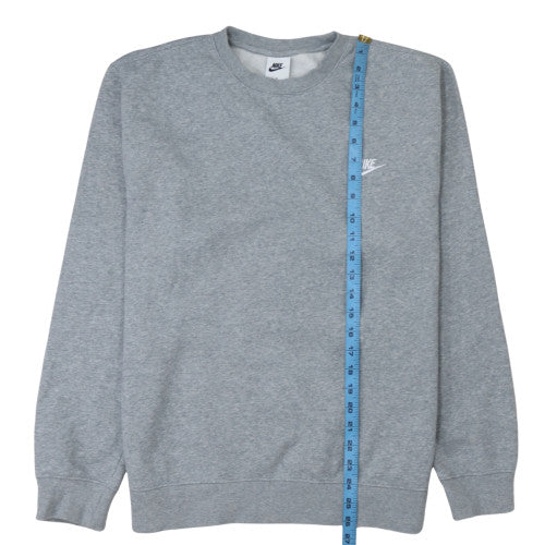 Nike Men's Grey Regular Fit Crew Neck Fleece Sweatshirt M