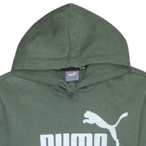Puma Men’s Green Pullover Hoodie Small Regular Fit Cotton Blend