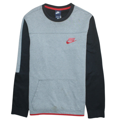 Nike Men's Grey Crew Neck Pullover Sweatshirt S Sports Style