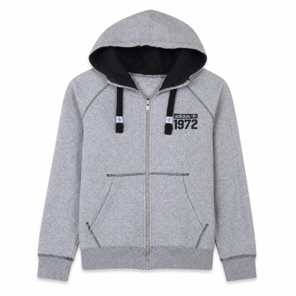 Adidas Womens Grey Full Zip Hoodie 1972 Graphic Size 14