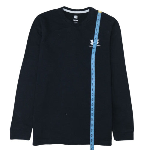 Under Armour Mens Black Medium Pullover Sweatshirt Logo Crew Neck