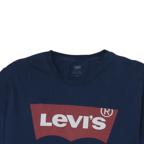 Levi's Men's Blue Logo Graphic Crew Neck T-Shirt L Regular Fit