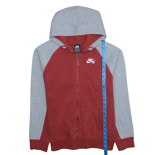 Nike SB Teens Red and Grey Full Zip Hoodie XL Cotton Blend