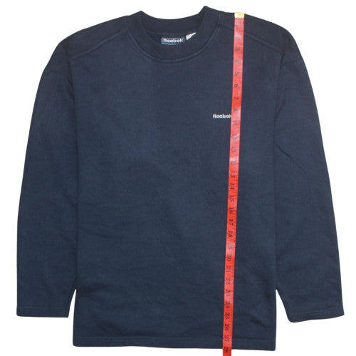 Reebok Womens Navy Blue Crew Neck Pullover Sweatshirt Size 14