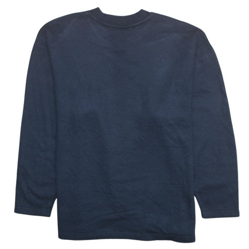 Reebok Womens Navy Blue Crew Neck Pullover Sweatshirt Size 14