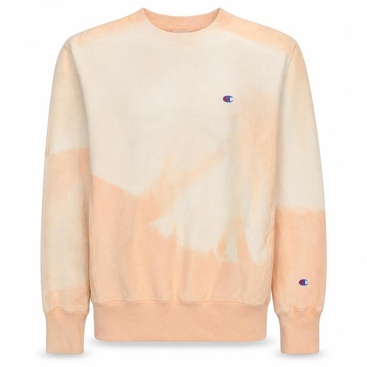 Champion Men's Beige Tie Dye Pullover Sweatshirt Medium