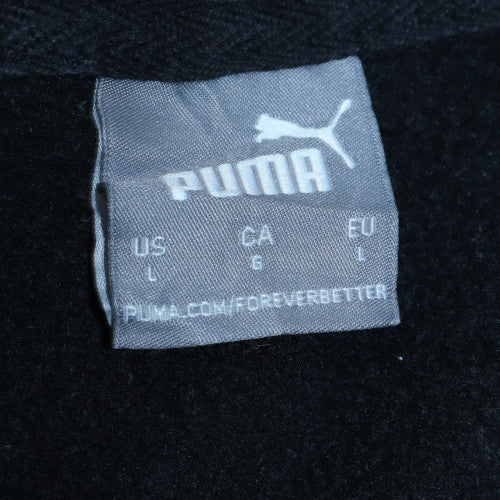 Puma Men's Black Pullover Hoodie L Regular Fit Fleece Sweatshirt