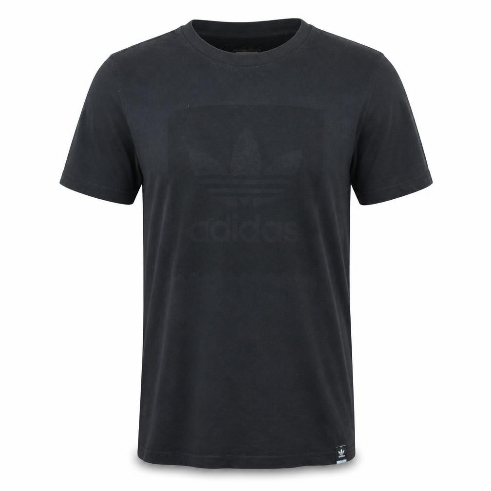 Adidas Men's Black Small Trefoil Logo Cotton T-Shirt