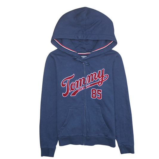 Tommy Jeans Men's Blue Full Zip Hoodie M Logo Graphic Sweatshirt