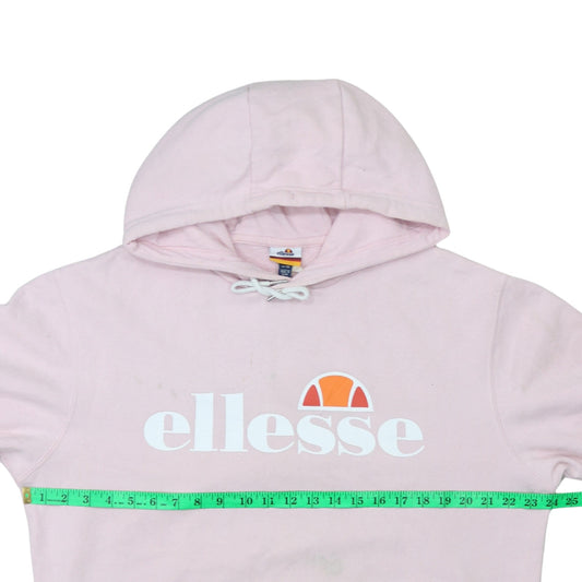 Ellesse Womens Pink Pullover Hoodie Size M Hooded Logo Sweatshirt