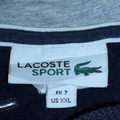 Lacoste Men’s Blue Full Zip Hoodie 2XL Cotton Blend Sportswear