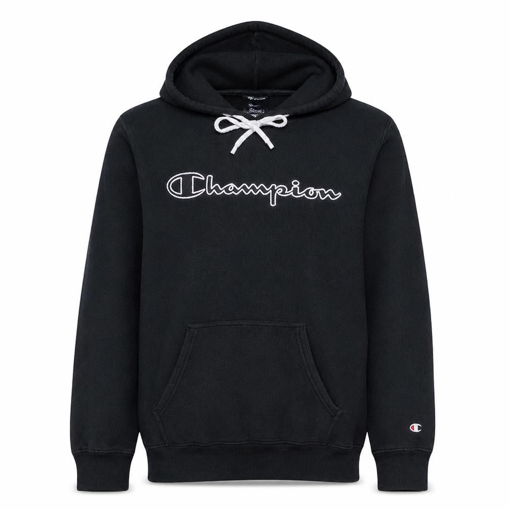 Champion Men’s Black Pullover Hoodie Medium Logo Fleece