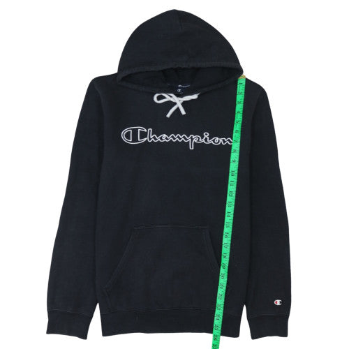 Champion Men’s Black Pullover Hoodie Medium Logo Fleece