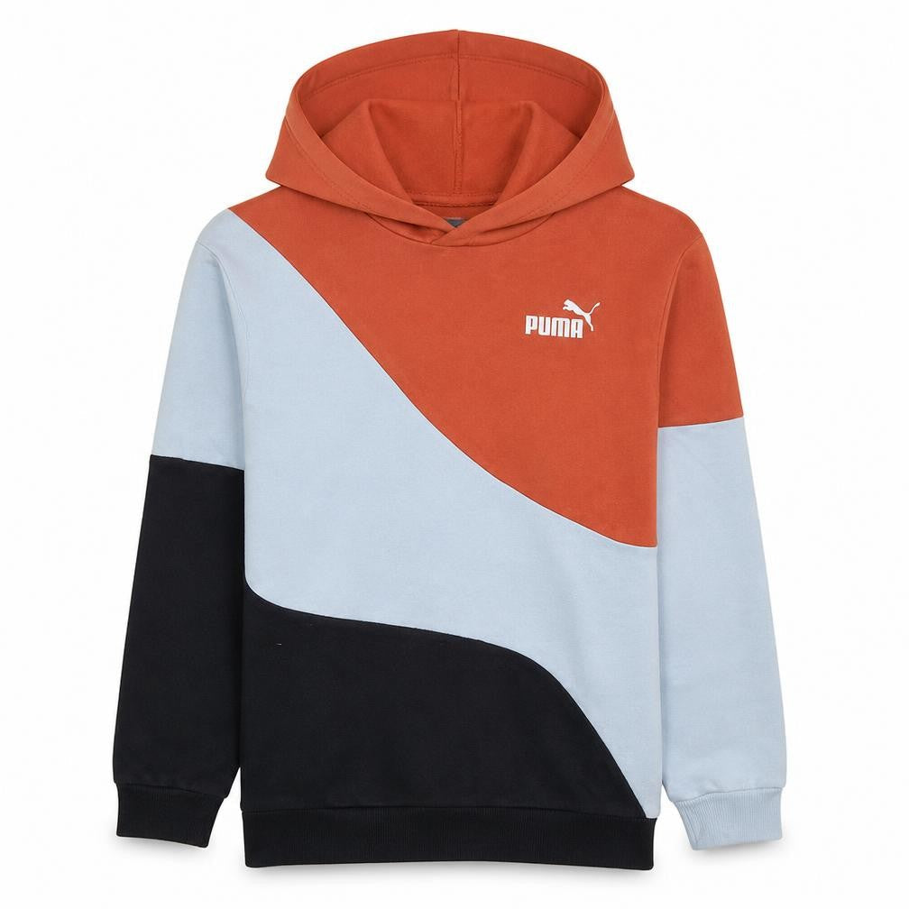 Front view of Puma boys’ multicoloured 13-14 years pullover hoodie with logo