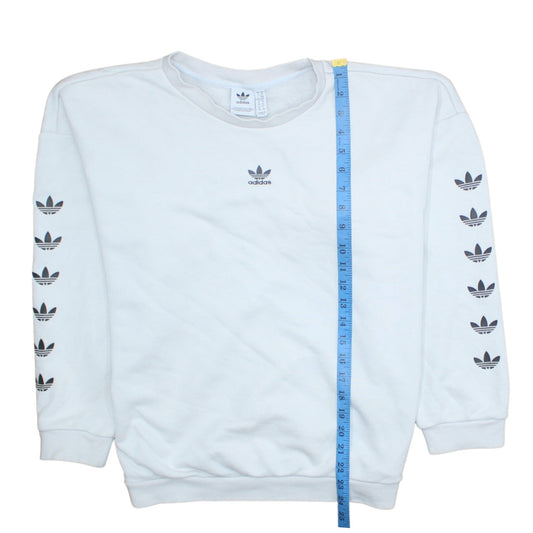 Adidas Women's White Crew Neck Long Sleeve Sweatshirt Size M
