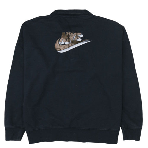 Nike Men's Black 1/4 Zip Oversized Sweatshirt M - Graphic Logo Pullover