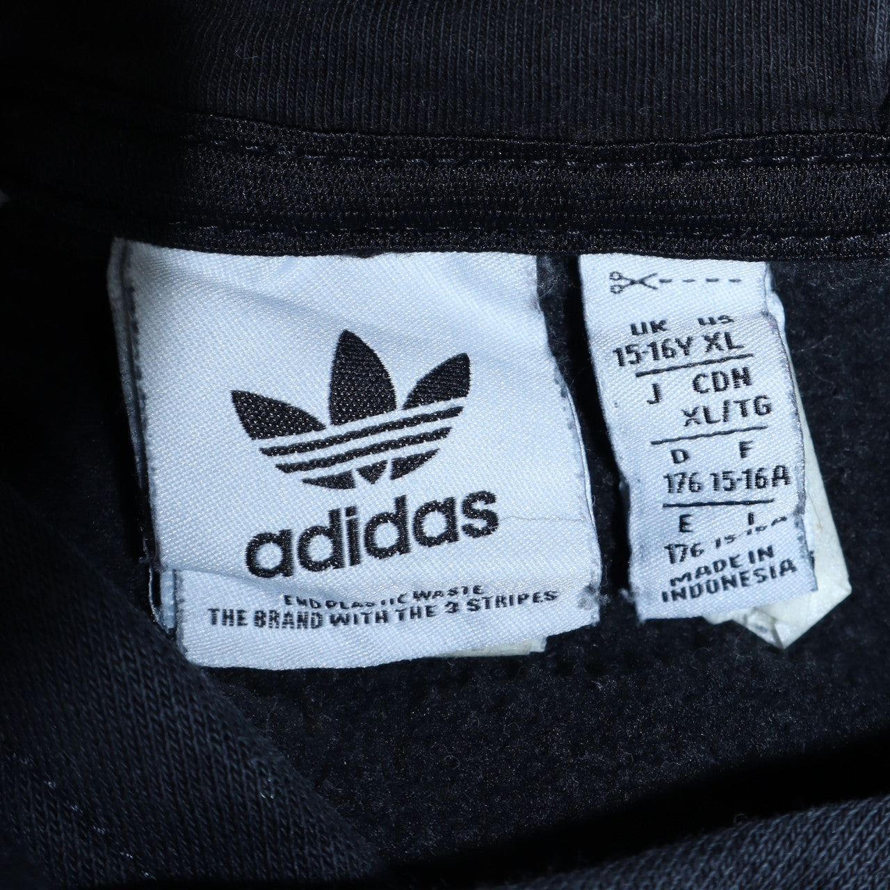 Adidas Teens Black XL Pullover Hoodie with Logo and Kangaroo Pocket