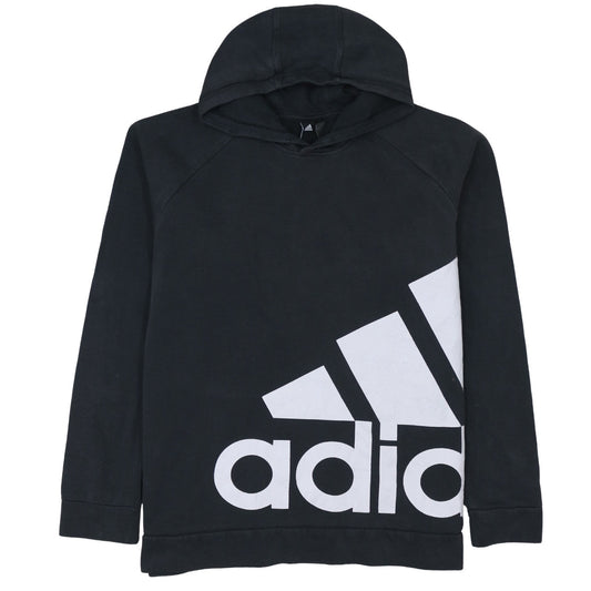 Adidas Men's Black Pullover Hoodie Medium Logo Fleece Sweatshirt
