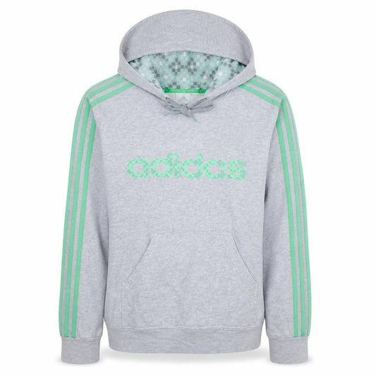 Adidas Men’s Grey Pullover Hoodie M Sports Graphic Sweatshirt