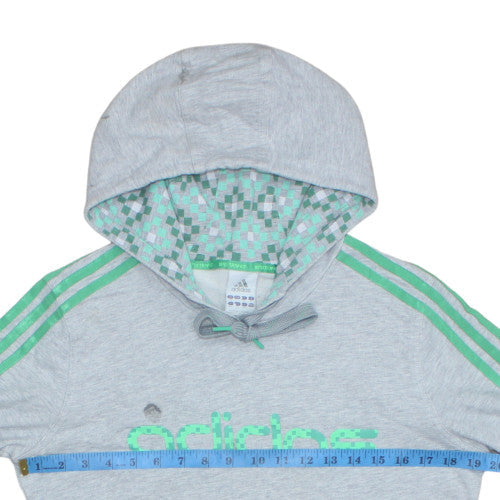 Adidas Men’s Grey Pullover Hoodie M Sports Graphic Sweatshirt