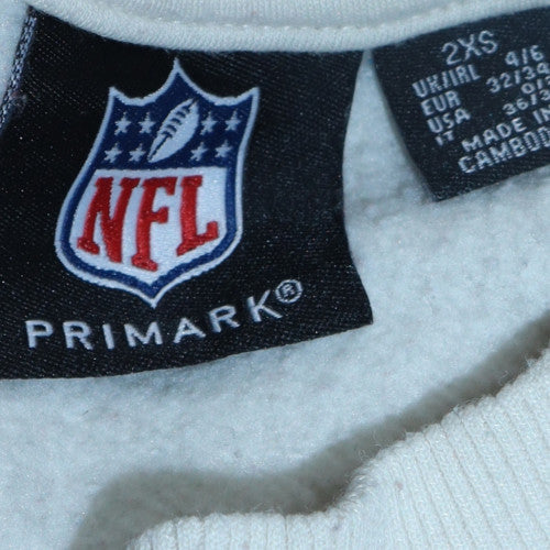 Primark Men’s White NFL Jets Graphic Pullover Sweatshirt 2XS